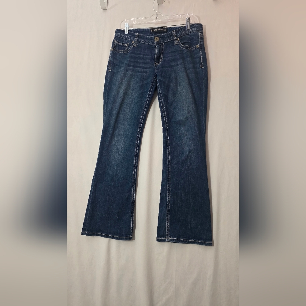 Express Jeans Boot Stella Low Rise Women's size 8s Dark Wash Blue Denim jeans